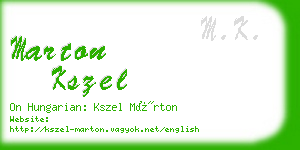 marton kszel business card